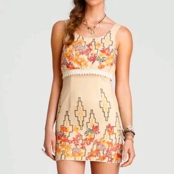 Free People The Big Bang Metallic Aztec Dress - Picture 1 of 11